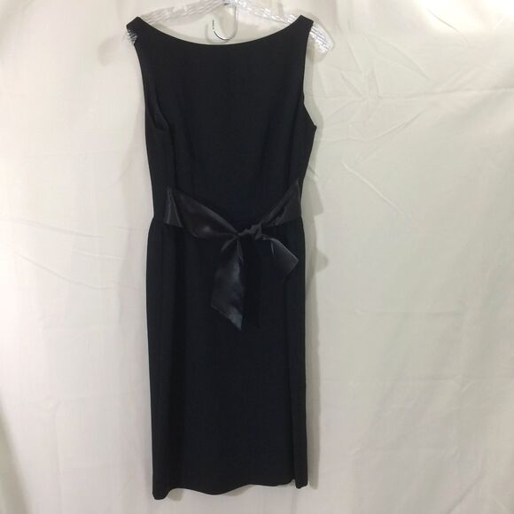 Vintage 90s Talbots Sleeveless Black Dress Size 8 Made USA Back Zipper Lined - Picture 1 of 4
